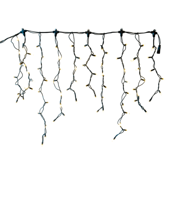 LED ijspegelverlichting 2x0,8m – Warm wit 3000K – Zwart snoer – 230V IP65