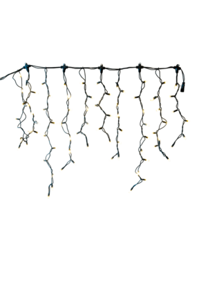 LED ijspegelverlichting 2x0,8m – Warm wit 2400K – Zwart snoer – 230V IP65