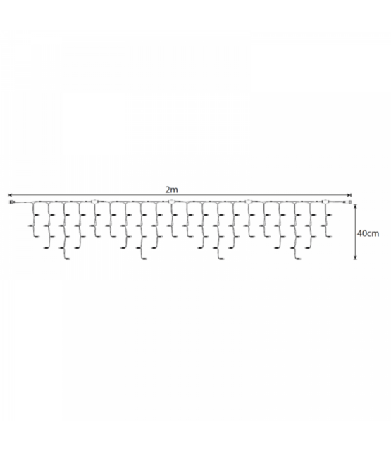 LED IJspegelverlichting 2x0,4m – RGBY Kleuren – Zwart Snoer – IP65 – 230V Pro Systeem