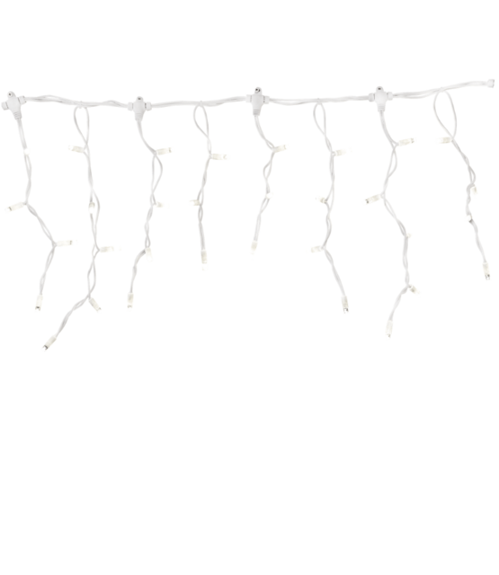 LED IJspegel Kerstverlichting 2x0,4m – Koud Wit 6500K – Wit Snoer – IP65 – 230V