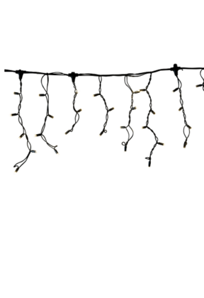 LED ijspegel kerstverlichting 2x0,4m – Koud wit 6500K – Zwart snoer – 230V systeem (IP65)