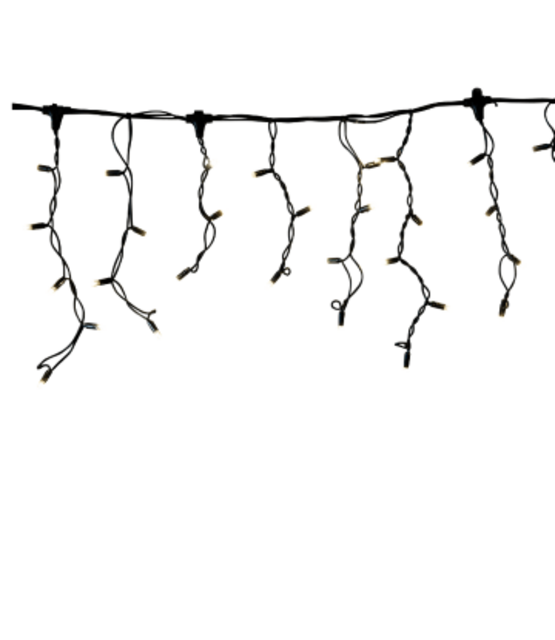 LED ijspegel kerstverlichting 2x0,4m – Koud wit 6500K – Zwart snoer – 230V systeem (IP65)