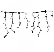 LED ijspegel kerstverlichting 2x0,4m – Warm wit 3000K – Zwart snoer – Professioneel 230V systeem (IP65)