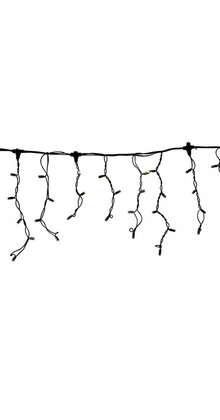 LED ijspegel kerstverlichting 2x0,4m – Warm wit 3000K – Zwart snoer – Professioneel 230V systeem (IP65)