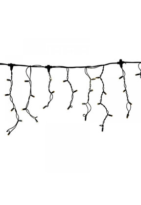 LED ijspegel kerstverlichting 2x0,4m – Warm wit 3000K – Zwart snoer – Professioneel 230V systeem (IP65)