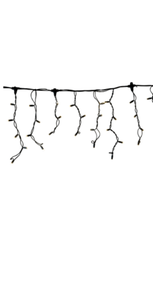 LED ijspegels kerstverlichting 2x0,4m – Warm wit 2400K – Zwart snoer – 230V systeem (IP65)