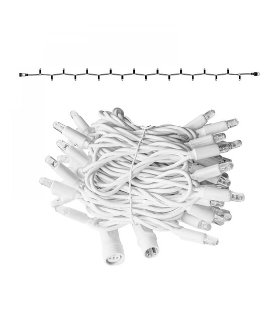 LED kerstlichtsnoer 10 meter – Warm wit 3000K – Wit snoer – 230V systeem (IP65)