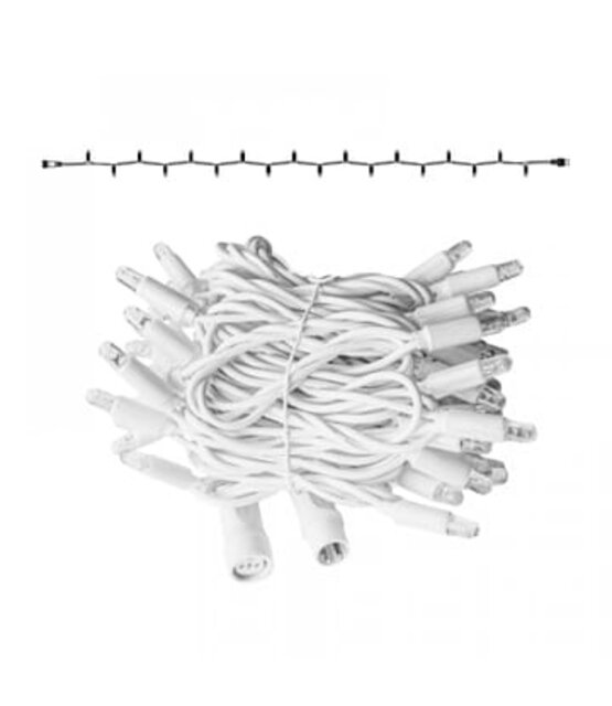 LED kerstlichtsnoer 10 meter – Koud wit 6500K – Wit snoer – 230V systeem (IP65)