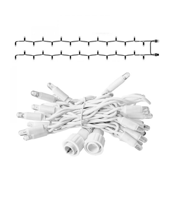 LED eindstuk verlichting 2x1,5m – Warm wit 3000K – Wit snoer – 230V IP65