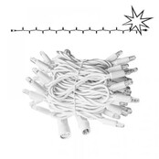 LED kerstlichtsnoer 10 meter – 2400K warm wit + flits CW – Wit snoer – 230V systeem (IP65)