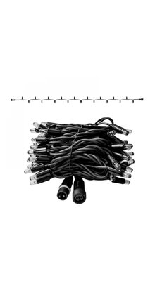 LED kerstlichtsnoer 10 meter – Koud wit 6500K – Zwart snoer – 230V systeem (IP65)