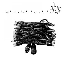 LED kerstlichtsnoer 10 meter – 2400K warm wit + flits CW – Zwart snoer – 230V systeem (IP65)