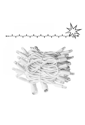LED kerstlichtsnoer 6 meter – Warm wit 2400K + flits – Wit snoer – 230V systeem (IP65)