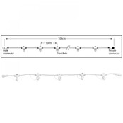 Hoofdkabel kerstverlichting wit – 100 cm – 5 aansluitingen – voor uitbreidbare LED verlichting