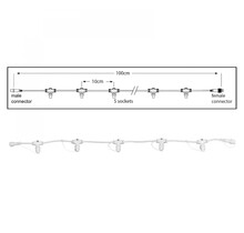 Hoofdkabel kerstverlichting wit – 100 cm – 5 aansluitingen – voor uitbreidbare LED verlichting