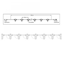 Hoofdkabel kerstverlichting wit – 240 cm – 24 aansluitingen – voor uitbreidbare LED verlichting