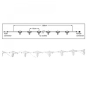 Hoofdkabel kerstverlichting wit – 120 cm – 12 aansluitingen – voor uitbreidbare LED verlichting