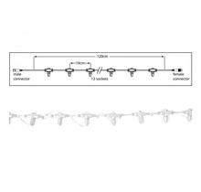 Hoofdkabel kerstverlichting wit – 120 cm – 12 aansluitingen – voor uitbreidbare LED verlichting