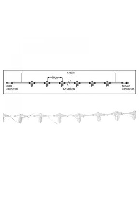 Hoofdkabel kerstverlichting wit – 120 cm – 12 aansluitingen – voor uitbreidbare LED verlichting