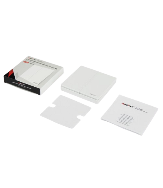 PUSH draadloos  LED Wanddimmer - 2 voudig - WIT PUSH3-2