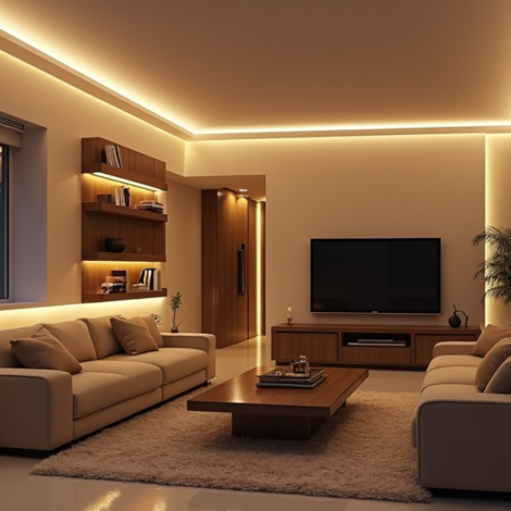 LED strips voor in de muur