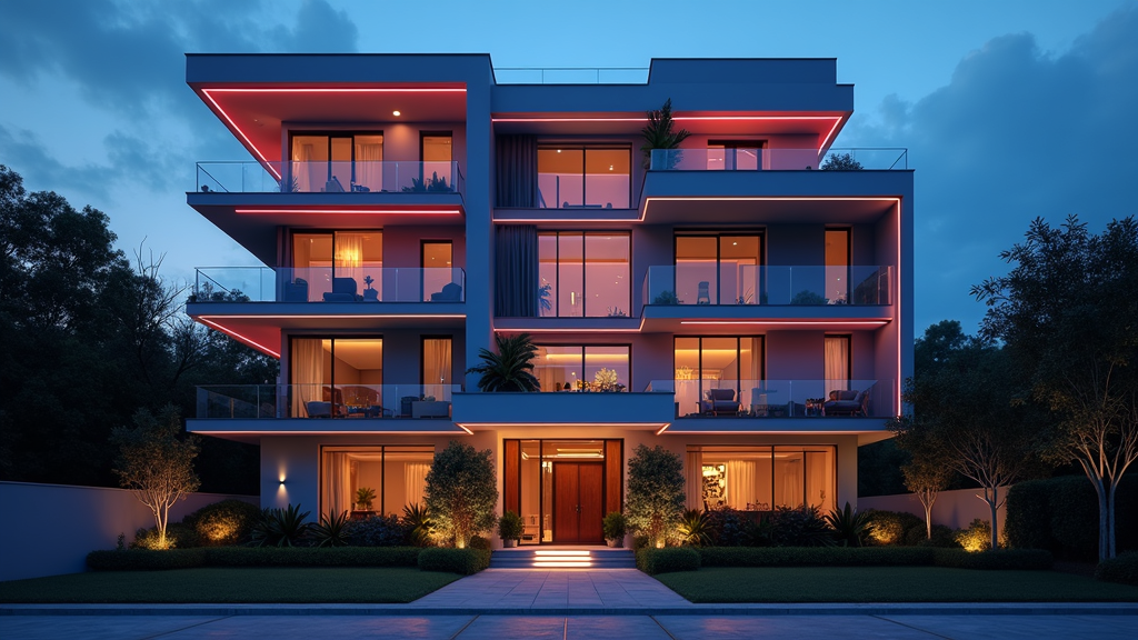 LED strips voor aan een voorgevel