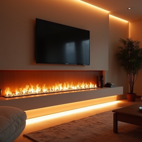 LED strips voor een inbouwhaard