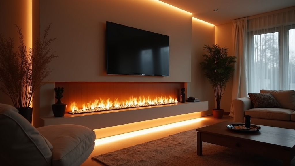 LED strips voor een inbouwhaard