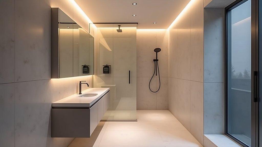 Verlichting verlaagd plafond badkamer