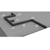 LED Diepe gipsplaatrail TS3 -  2M - DALI - Zwart