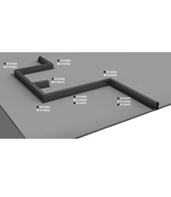 LED Diepe gipsplaatrail TS3 -  2M - DALI - Zwart