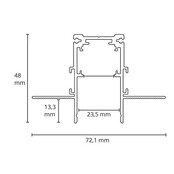 LED Diepe gipsplaatrail TS3 -  2M - DALI - Zwart