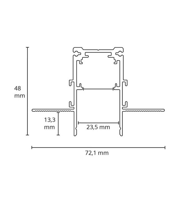 LED Diepe gipsplaatrail TS3 -  2M - DALI - Zwart