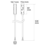 4 polig LED Voedings  kabel Dali zwart 50cm - 48V TZ53