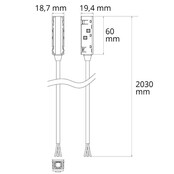4 polig LED Voedings  kabel Dali zwart 200cm - 48V  TZ35