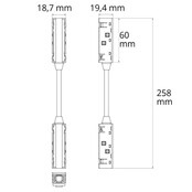 Connector 180°  flexibel Zwart 48V TZ19