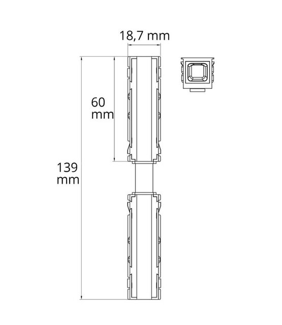 Connector 45° flexibel Zwart 48V TZ21