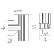 T-rail Horizontaal zwart TS3