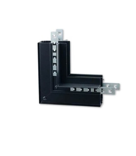 Hoek verbinder verticaal zwart TS3