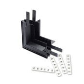 Hoek verbinder verticaal zwart TS3