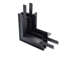 Hoek verbinder verticaal zwart TS3