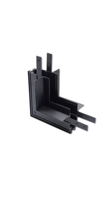 Hoek verbinder verticaal zwart TS3