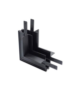 Hoek verbinder verticaal zwart TS3