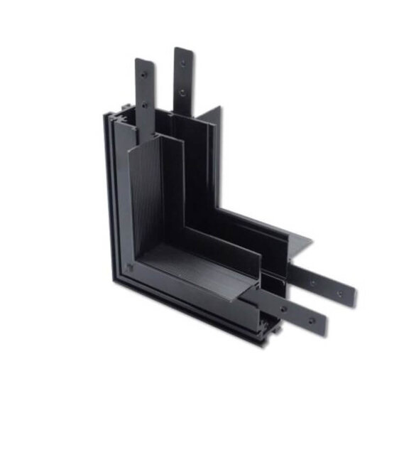 Hoek verbinder verticaal zwart TS3