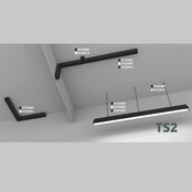LED Diepe gipsplaatrail TS2  -  2M - DALI - Zwart