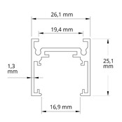 LED Diepe gipsplaatrail TS2  -  2M - DALI - Zwart