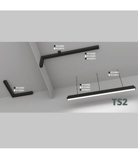 LED Diepe gipsplaatrail TS2  -  3M - DALI - Zwart