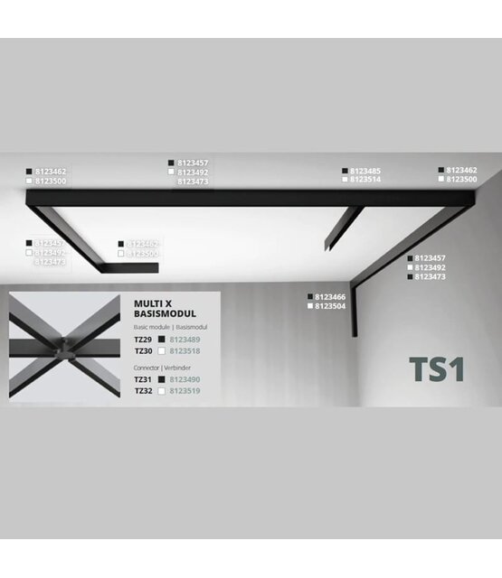 LED Diepe gipsplaatrail TS1 - 3M - DALI - Zwart