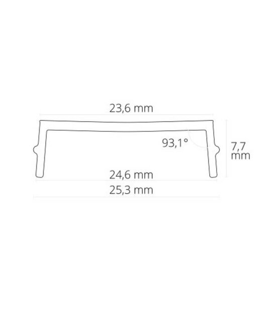 2 meter Losse LED profiel afdekking SC1
