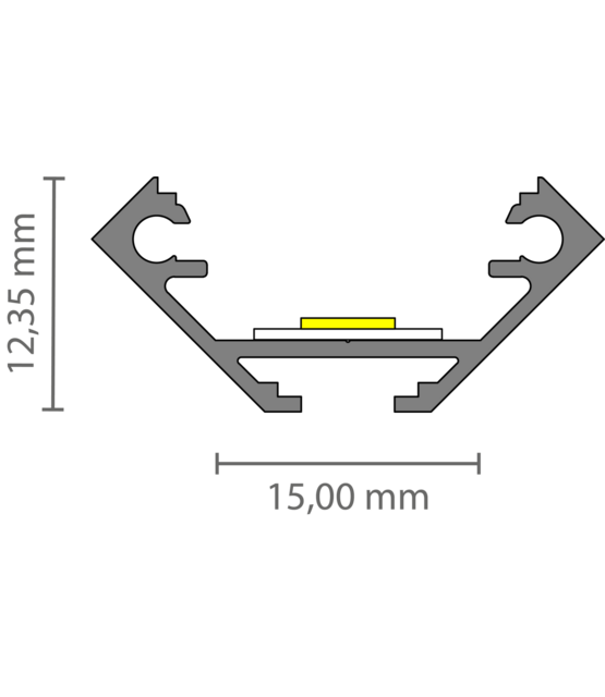 3 meter Zwart LED hoekprofiel inclusief afdekking 27.05 x 12.35 mm - 323ZWART